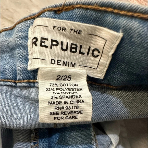 For the Republic Ruffle Trumpet Flare Fringe Bell Bottom Crop Jeans sz 2 / 25 - Picture 11 of 12